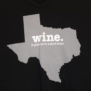 Black T Shirt Wine Texas Sz XL
